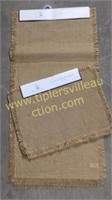 Burlap table runner 18x80in and 4 placemats