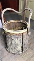Wood art bucket 17in tall