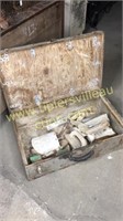 Old metal suitcase with tools