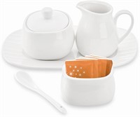D4pc Sugar & Creamer Set, Ceramic - White