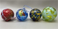 4 Murano style glass balls / suncatchers
