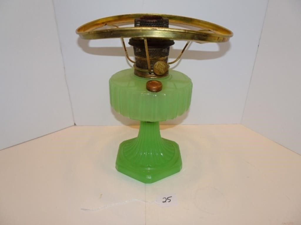 Jadeite Hurricane Anchor Lamp