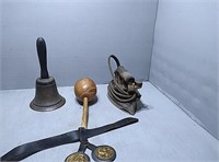 Flat with iron, bell, belt, and a marocco