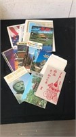 Group of road maps and foreign post card and more