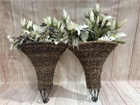 Wicker Hanging Wall Pockets