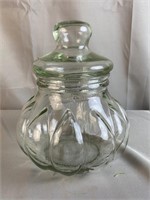 Vintage 10'' Glass Pumpkin Apothecary Jar