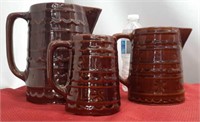 Marquest oven proof stoneware pitchers and cup,