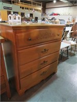 SOLID WOOD 4 DRAWER HIGH BOY CHEST