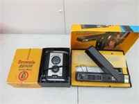 Kodak Lot 2 Cameras w Boxes Brownie Ektralite OLD