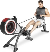 Marcy Air Resistance Rowing Machine - Black/Red