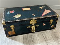 Vintage Steamer Trunk, Leather Straps Intact