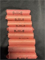 8 Rolls Wheat Cents Solid Date Rolls 1944-1958