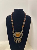 Vintage Wood Beaded Necklace