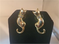 Vtg cat earrings