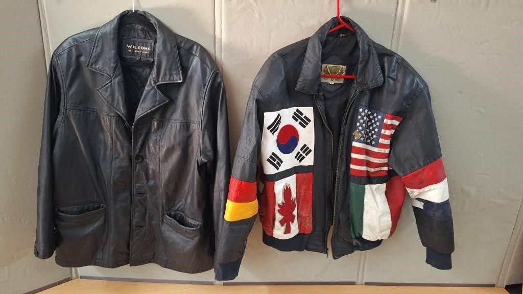 LEATHER JACKETS-PHASE 2 SZ.LG,WILSONS SZ.M-SEE PIC