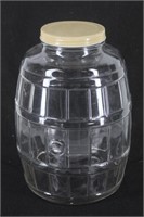 LARGE Glass Barrel Pickle Jar Country Farmhouse