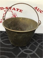 Vintage Brass Pail Handled Bucket 8in Tall