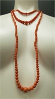 Lot of 3 coral necklaces