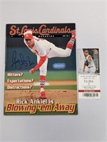 Rick Ankiel Signed Magazine w/ Auto Ticket