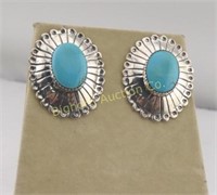 Earrings: Turquoise, Sterling Silver