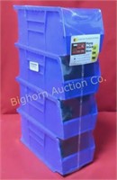 New Quantum Blue Hang -N- Stack Bins 4 Pack