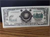 Astronomy banknote earth
