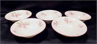 5 Vintage Gibson Country Rose 7" Bowls