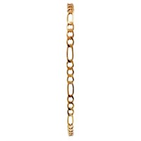 7" Figaro Link Chain Bracelet 10k Yellow Gold