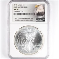 2016 Silver Eagle NGC MS70 FDOI