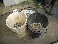 2 pails of assorted cable clamps