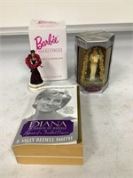Diana Figurine & Book and Avon Barbie