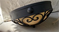 Metal and alabaster ceiling light cover