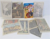 Large variety of antique postcards from the early