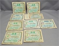 (8) Military currency post WWII Occupied Japan