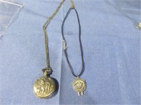 pocket watch and necklace with sheep charm