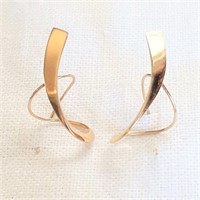 14K Gold Free Form Royston Earrings