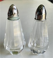 Vintage Hand Cut Crystal Salt & Pepper Shakers