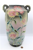 1900s Nippon Moriage Flowers Art Pottery Vase