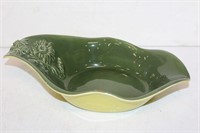 Red Wing Glazed Bowl with Flower Motif