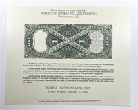 1984 FUN & BEP Intaglio Souvenir Card 1880 $1