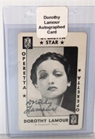 Dorothy Lamour Signed 1938 Movie Millions Card