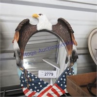 Eagle mirror, resin, 14" tall x 9.5" wide