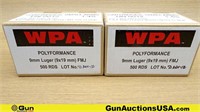 WPA 9mm Ammo. 1000 Rounds 9mm 115 Grain FMJ.. (711