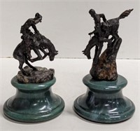 Miniature Remington Statue on Base. 6-1/2in Tall.