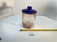 Pink Peanuts Countertop Jar with Repop Blue Lid