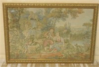 Large Framed Garden Scene Tapestry.