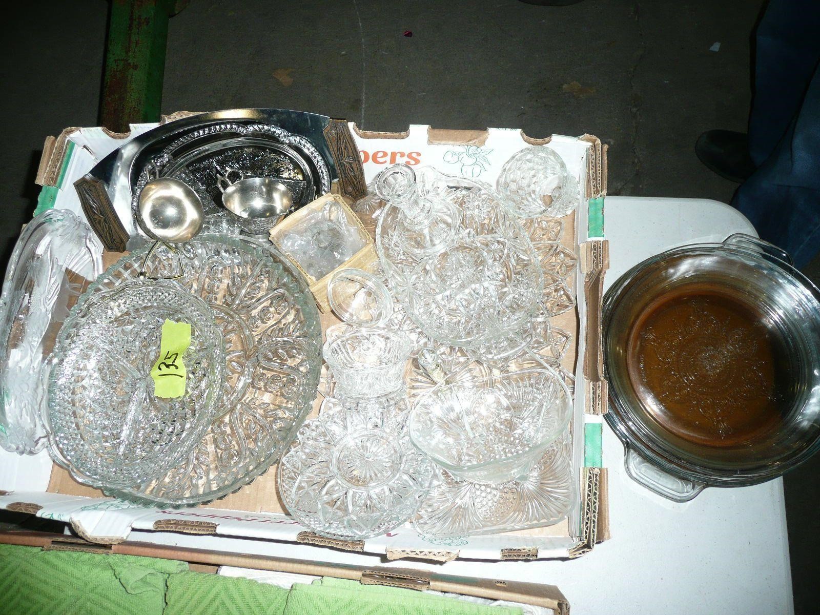 Assorted Glassware and Pie Plates