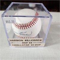 Signed Baseball in Case - Harmon Killebrew