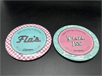Disney Pair of Flo’s and Plaza Inn Large Buttons