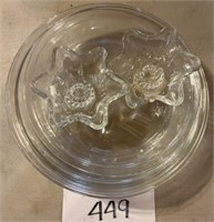 Clear glass star shaped candle stick holder & more